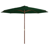 Vidaxl parasol med træstang 350 cm grøn