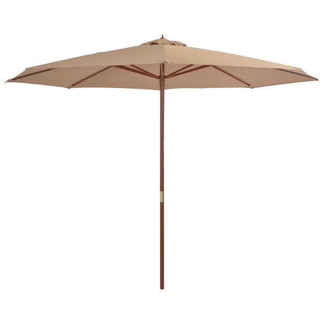 Vidaxl -parasol med træpol 350 cm taupe