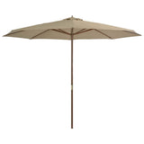 Vidaxl -parasol med træpol 350 cm taupe