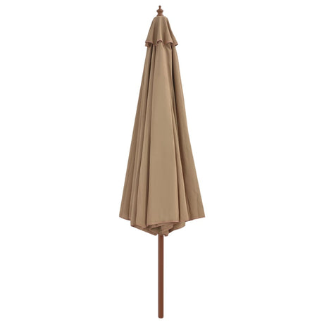 Vidaxl -parasol med træpol 350 cm taupe