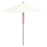 Vidaxl parasol med træstang 150x200 cm sandfarvet
