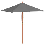 Vidaxl parasol med træstang 150x200 cm antracit