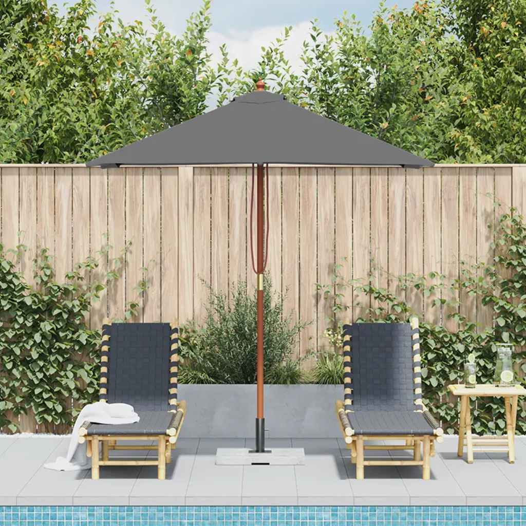 Vidaxl parasol med træstang 150x200 cm antracit