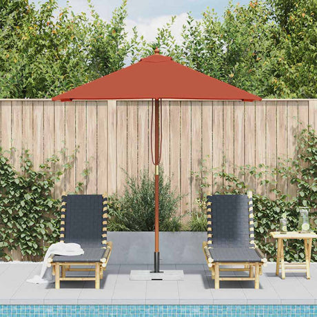 Vidaxl parasol med træstang 150x200 cm terracotta farvet