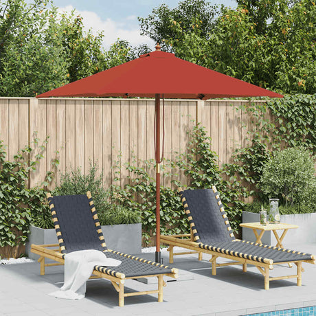 Vidaxl parasol med træstang 150x200 cm terracotta farvet