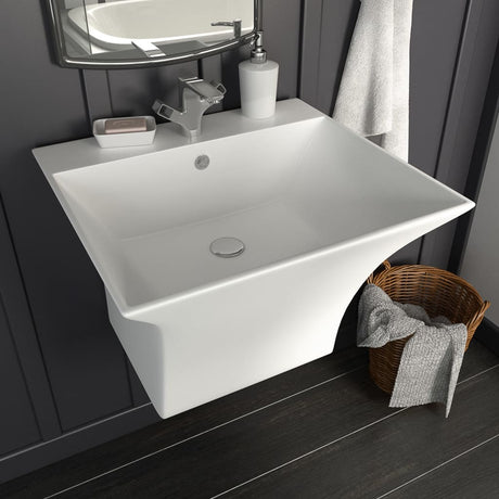 Vidaxl Washbasin Wall -Mounted 500x450x410 mm keramisk hvid