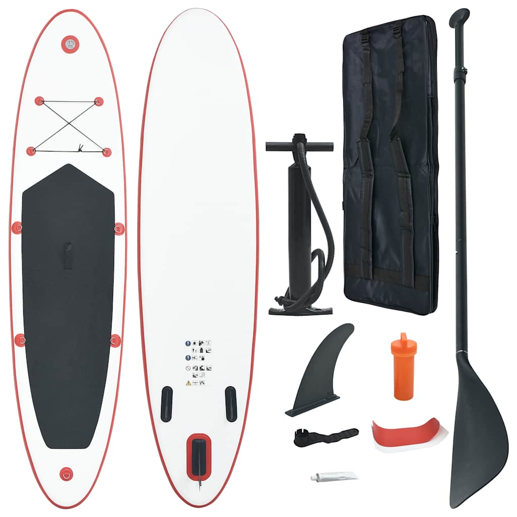 Vidaxl stand-up paddleboard oppustelig rød og hvid