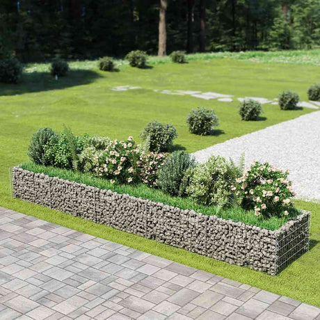 Vidaxl Gabion Planter hævet 450x90x50 cm galvaniseret stål