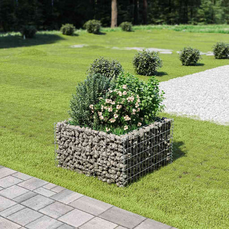 Vidaxl Gabion Planter hævet 90x90x50 cm galvaniseret stål