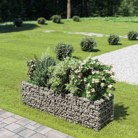Vidaxl Gabion Planter hævet 180x50x50 cm galvaniseret stål