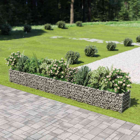 Vidaxl Gabion Planter hævet 450x50x50 cm galvaniseret stål