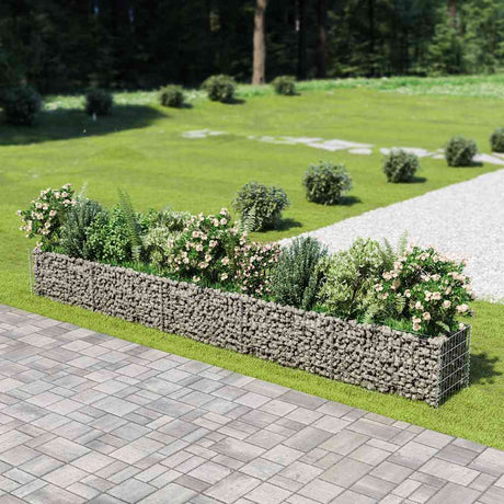 Vidaxl Gabion Planter hævet 450x50x50 cm galvaniseret stål