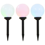 VIDAXXL LED SOLAR LAMPER RUND 20 CM RGB 3 PCS