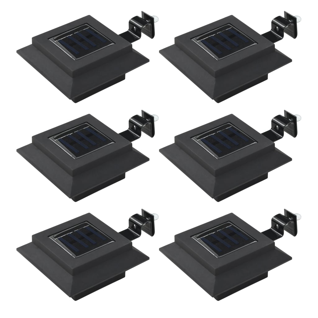 VIDAXXL LED Solarlamper Square 12 cm sort 6 stk