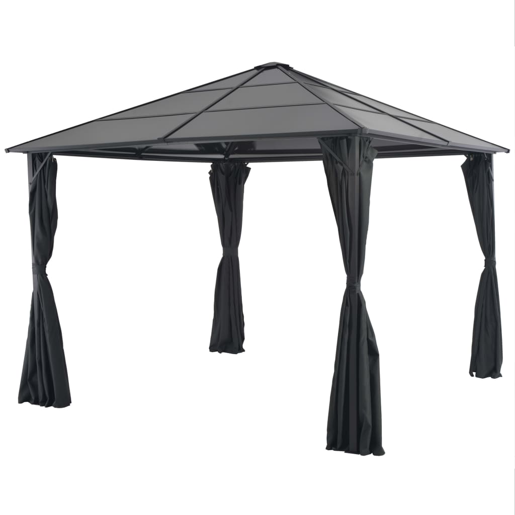Vidaxl Arbor med gardin 3x3 m aluminium sort