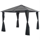 Vidaxl Arbor med gardin 3x3 m aluminium sort