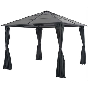 Vidaxl Arbor med gardin 3x3 m aluminium sort