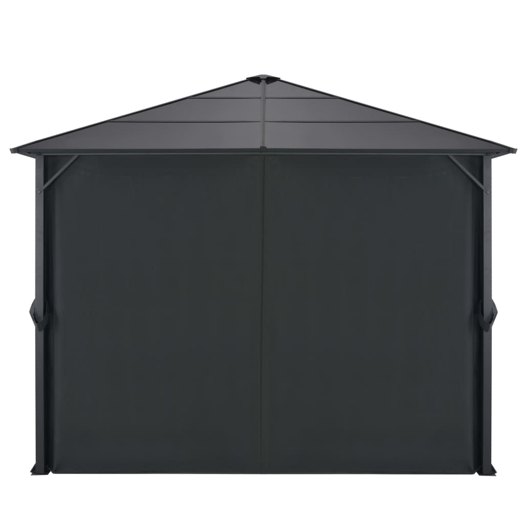 Vidaxl Arbor med gardin 3x3 m aluminium sort