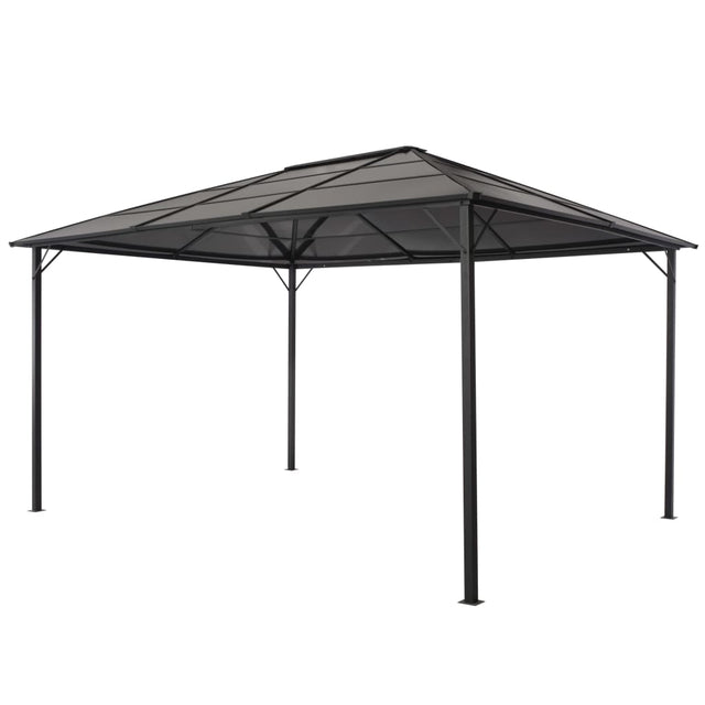 Vidaxl Arbor med tag 4x3x2,6 m aluminium sort
