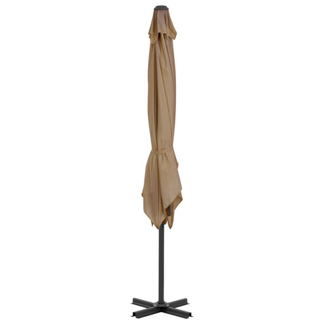 Vidaxl Floating Parasol med aluminiumstang 250x250 cm taupe
