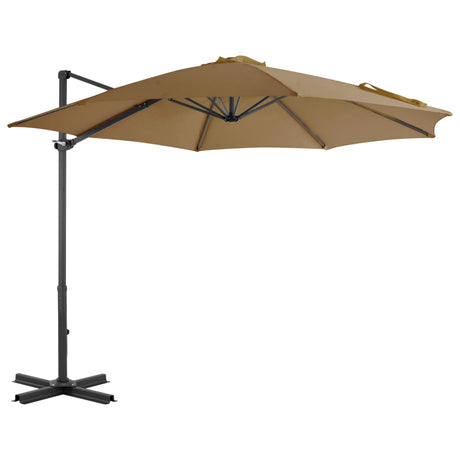 Vidaxl flydende parasol med aluminiumstang 300 cm taupe