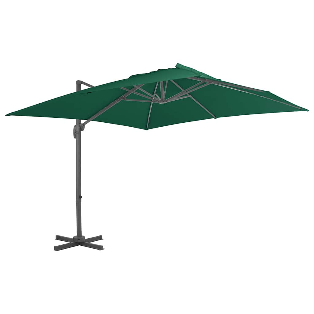 Vidaxl Floating Parasol med aluminiumstang 300x300 cm grøn