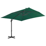 Vidaxl Floating Parasol med aluminiumstang 300x300 cm grøn