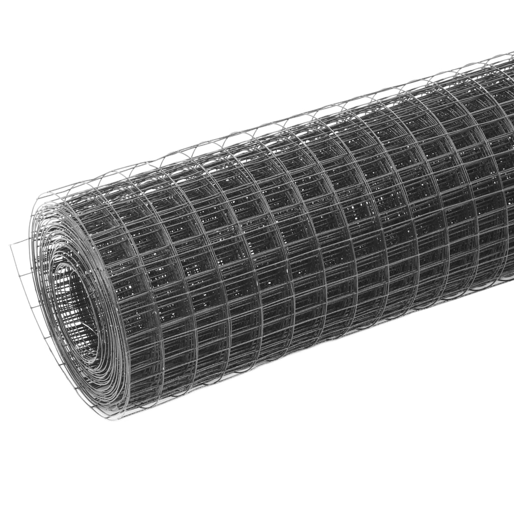 Vidaxl kyllingetråd 10x1,5 m stål med PVC -belægning Grå