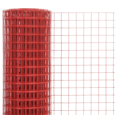Vidaxl kyllingetråd 25x1,5 m stål med PVC -belægning rød