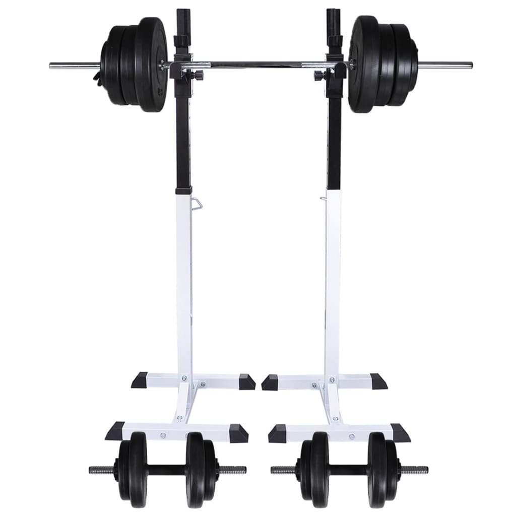 Vidaxl Halter Squatrek med grime sæt 60,5 kg