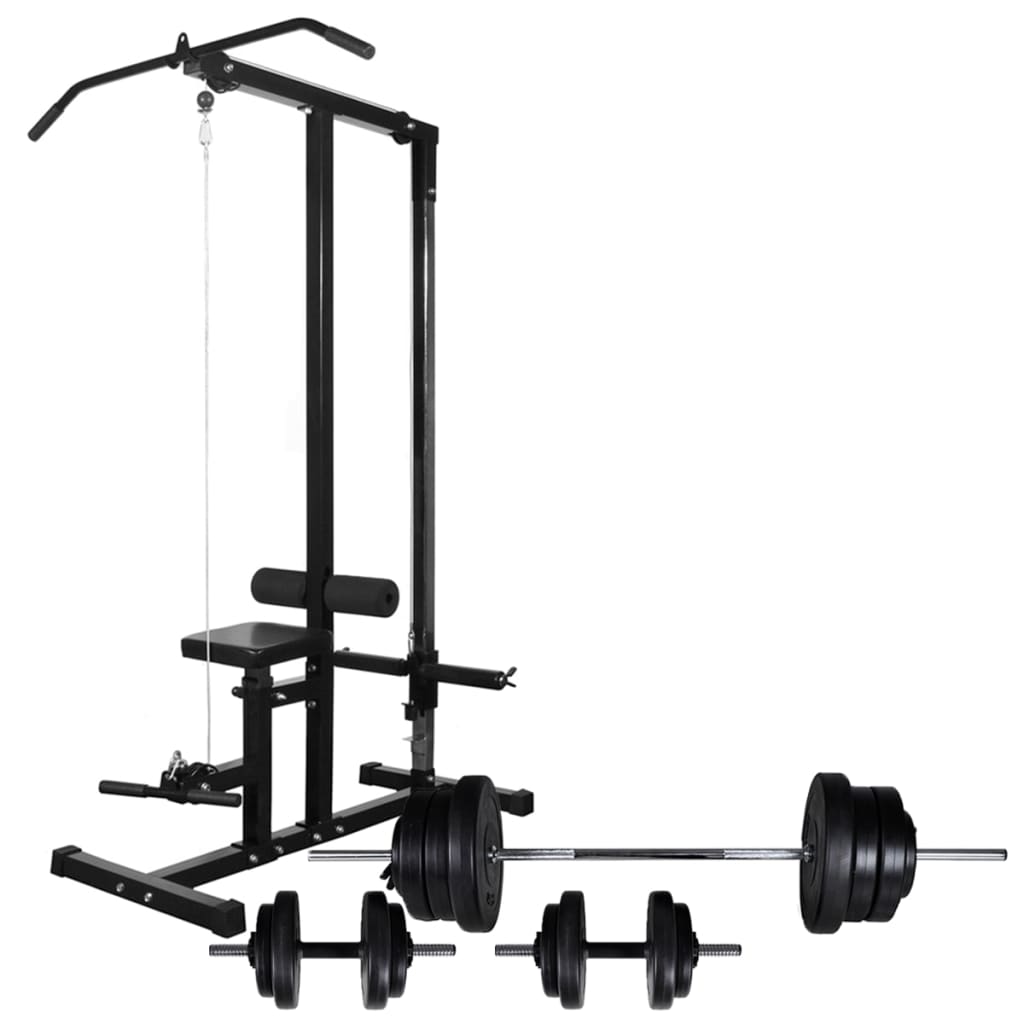 Vidaxl Power Tower med grime indstillet 60,5 kg