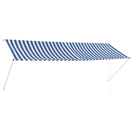 Vidaxl Luifel Udvidelig 350x150 cm blå og hvid