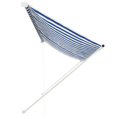 Vidaxl Luifel Udvidelig 350x150 cm blå og hvid