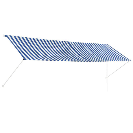 Vidaxl Luifel Udvides 400x150 cm blå og hvid