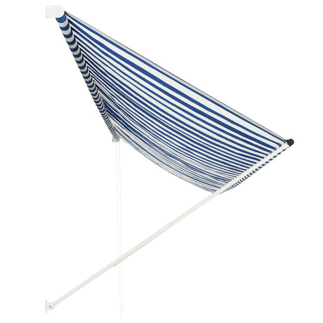 Vidaxl Luifel Udvides 400x150 cm blå og hvid