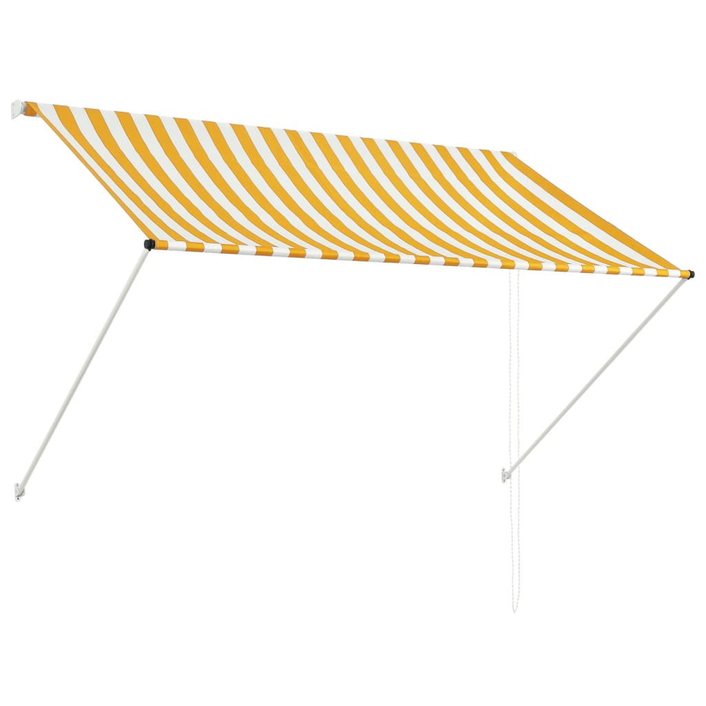 Vidaxl Luifel Udvidelig 200x150 cm gul og hvid