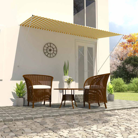 Vidaxl Luifel Udvidelig 300x150 cm gul og hvid