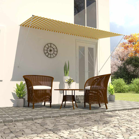 Vidaxl Luifel Udvidelig 300x150 cm gul og hvid