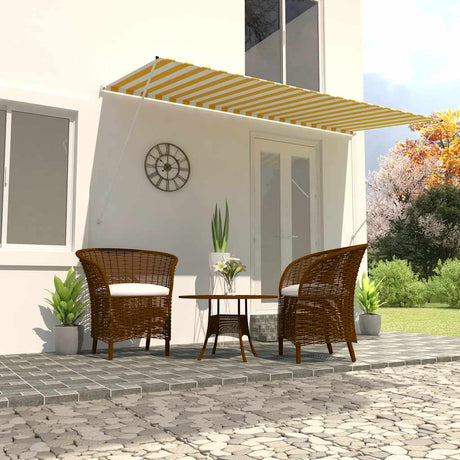Vidaxl Luifel Udvides 400x150 cm gul og hvid
