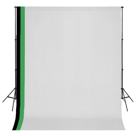 Vidaxl Photo Studio Set med 3 bomuldsbaggrund og ramme 3x3 m