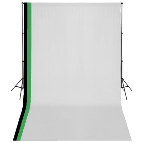 Vidaxxl fotostudiesæt med 3 bomuldsbaggrunde og ramme 3x5 m