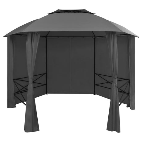 Vidaxl Garden Pavilion med gardiner Hexagonal 360x265 cm