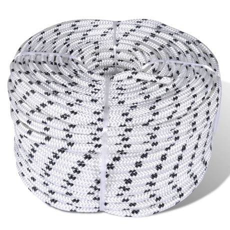 Vidaxl Boat Rope flettet 8 mm 250 m polyester hvid