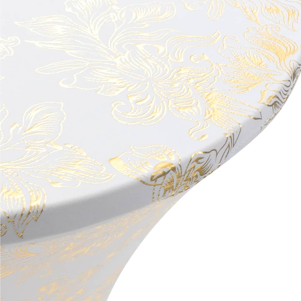 Vidaxx 2 stk bordbetræk stretch 70 cm hvid med guld print