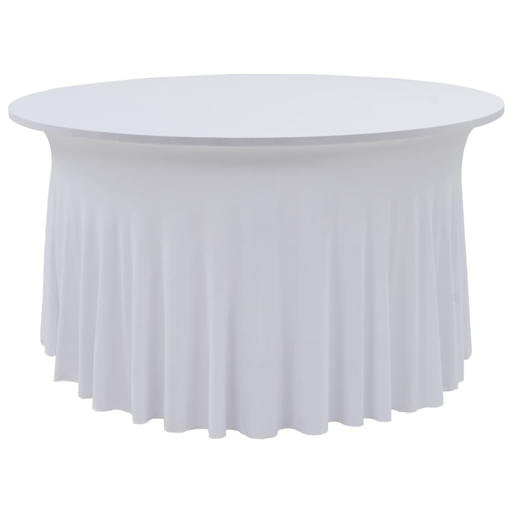 Vidaxx 2 stk borddæksler stretch med skørt 150x74 cm hvid