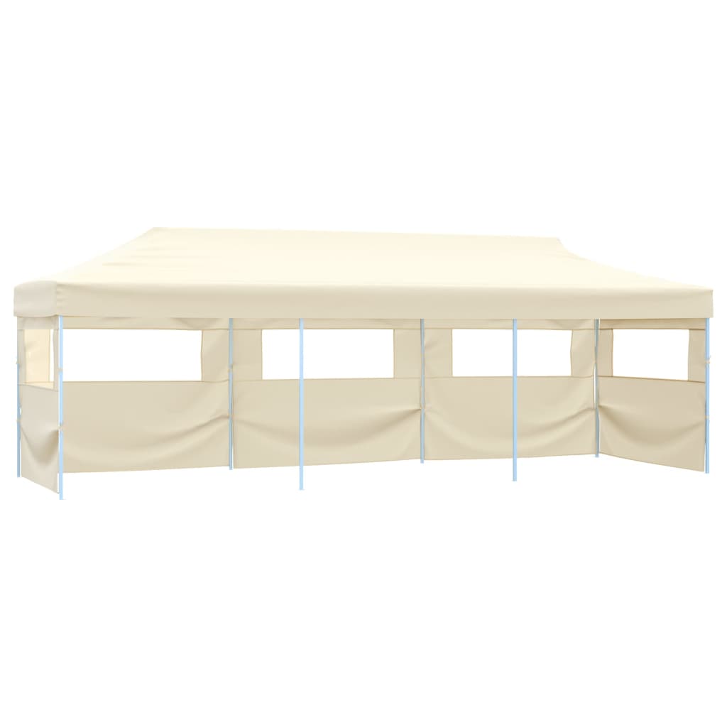 Vidaxl foldet telt pop-up med 5 sidevægge 3x9 m creme