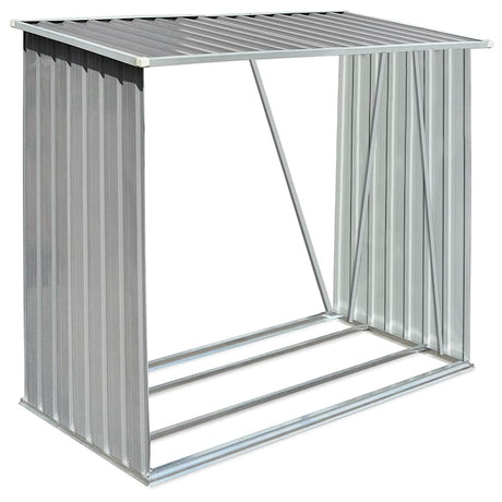 Vidaxl brænde skur 163x83x154 cm galvaniseret stålgrå