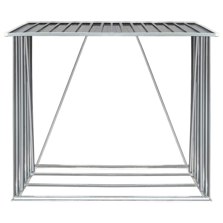 Vidaxl brænde skur 163x83x154 cm galvaniseret stålgrå