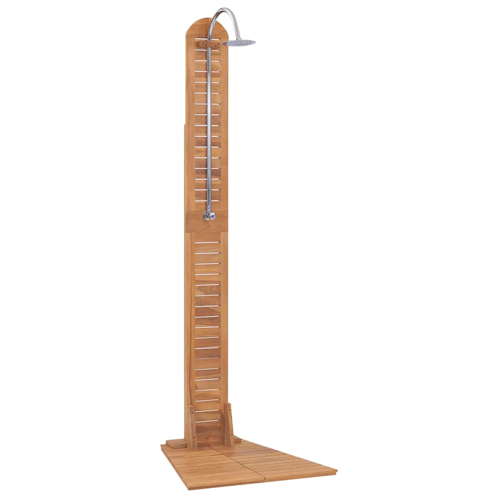 Vidaxl udendørs bruser 70x75x204 cm solid teak træ