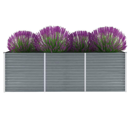 Vidaxl planter hævet 240x80x77 cm galvaniseret stålgrå